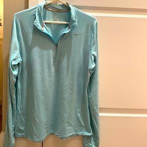 Nike dry-fit long sleeve, quarter zip pull over